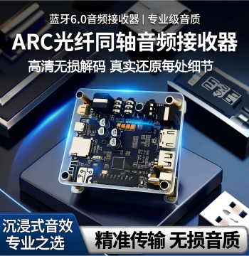 Bluetooth 6.0 Lossless Audio Receiver Decoder ARC Optical Coaxial IIS High-Quality Hi-Fi 96KHz 24Bit