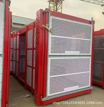 Construction Engineering Elevator SC200 Double Cage Zero Height VFD Cage Zero Height Material Hoist