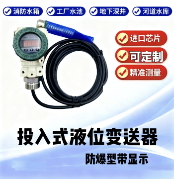 Submersible Level Transmitter, Static Pressure Split-Type Water Level Sensor, Level Gauge 4-20MA for Pools, Tanks, Water Towers
