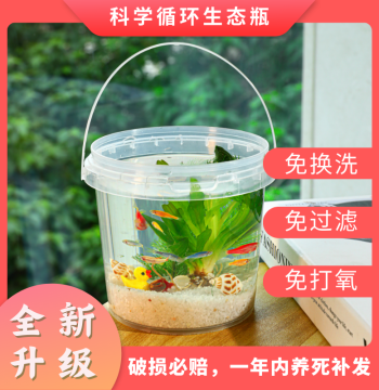 Desktop Eco-Bottle Plastic Micro-Landscape Self-Cycling Maintenance-Free Water Change DIY Materials Small Fish Tank Biology Assignment