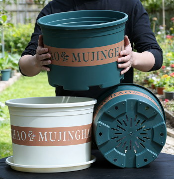 Extra-Large Short & Wide Gallon Pot, Thickened Extra-Thick Short Gallon Pot, Large Diameter White Generation-3 Root-Control Breathable Pot