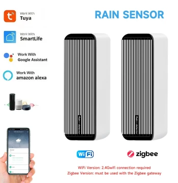 Tuya Zigbee Smart Rain Sensor Alarm Remote Water Leak Detection Whole-House Linkage Close Windows When Raining