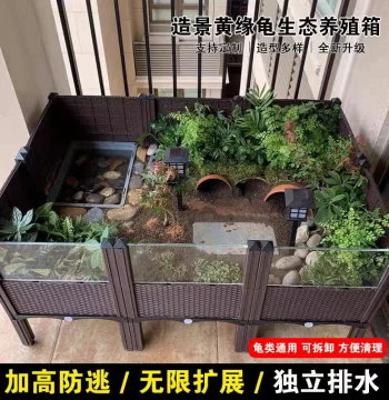 Specialized Breeding Box for Yellow-Margined Box Turtle, Land Turtle Semi-Aquatic Turtle Tank, Eco-Landscaping Box, An-Yuan and Tai-Yuan Breeding Box