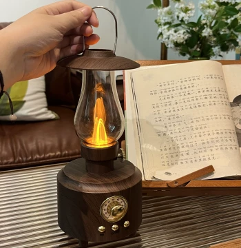 Vintage Kerosene Lamp Style Bluetooth Speaker Night Light
