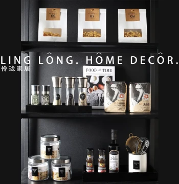 Model Room Display Kitchen Countertop, Drawer Hanging Cabinet Pull-Out Basket, Sideboard Storage Jars, Spice Bottles, and Decorative Ornaments