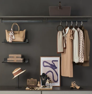 Luxury Walk-in Closet Decor Set - Custom Home Showroom Display with Shoe and Clothing Storage Boxes
