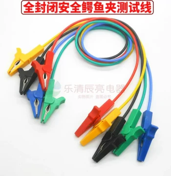 Fully Enclosed Safe Alligator Clip Test Leads with Power Clips on Both Ends Short-Circuit Connection Wires for Electronic Experiment Testing