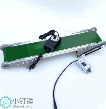 PVC Desktop Small Conveyor Belt Transporter, Forward/Reverse/Pause/Speed Adjustable Assembly Line Model, Science Education Friction DIY