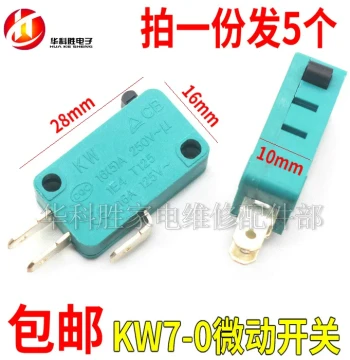 KW7-0 Rice Cooker Microwave Door Control Switch 16A Micro Contact Switch Green