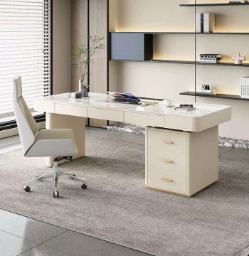 Italian Minimalist Designer Light Luxury Modern Rock Board Desk for Home Bedroom Study Office Computer Writing - New Arrival