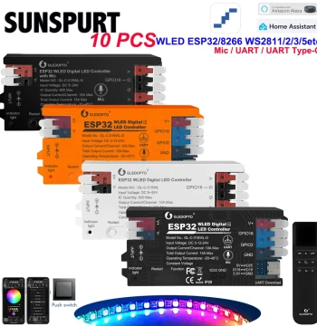 ESP32 8266 WLED Smart Digital LED Dreamy Light Strip Controller DC5-24V with MIC Music Download