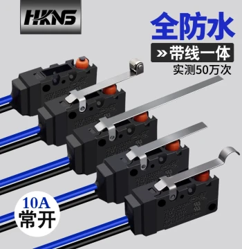 1 NO 10A Waterproof Dustproof Micro Switch Travel Limit Switch with Roller Lever Straight Lever Wired for HVAC Machinery
