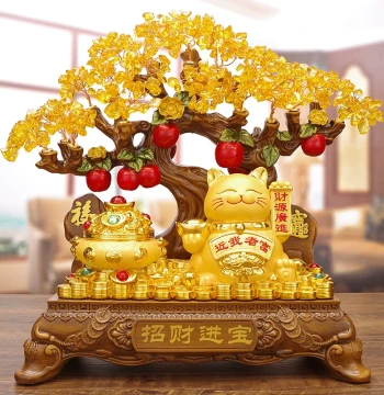 Lucky Cat Figurine 2026 New Arrival Wealth Cat for Home, Living Room, Store Front Desk, Grand Opening, Prosperous Business Gift