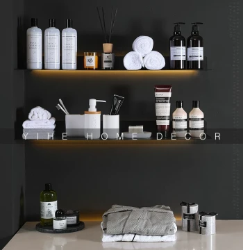 Light Luxury Bathroom Showroom Display Set, Small Combination Shelf Decorations, Aromatherapy Tray, Bathrobe, White Towel Props