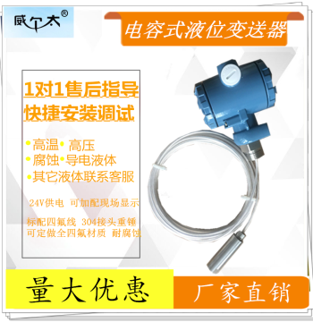 Weiertai WL-800FT Capacitive Level Meter Sensor 4-20mA High Temperature High Pressure Corrosion Resistant Water Level Measurement