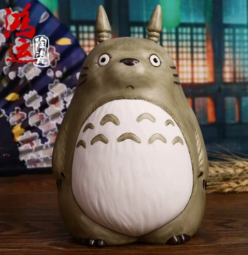 Global Limited Edition Japan Authentic Totoro Lucky Cat Ceramic Ornament, Large Size Birthday Gift Totoro Figure Free Shipping