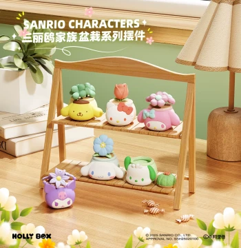 Sanrio Authentic Potted Plant Clear Box Desktop Storage Ornament Hello Kitty Storage Box Hello Kitty Decorative Figure
