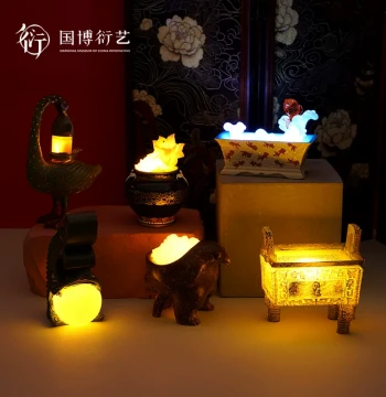 National Museum of China 'One Glance, Ten Thousand Years' Light-Up Fridge Magnet Creative Display Exquisite Resin Cultural Gift with Chinese Style