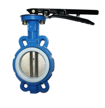 Handle Wafer PTFE Butterfly Valve D71F-16, Stainless Steel Plate PTFE Butterfly Valve DN50 65 80 100 125