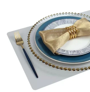 Light Luxury New Chinese Style Dining Set Sample Display Board Room VMF Porcelain Store High-End Table Setting Blue Sun Ceramic Plate