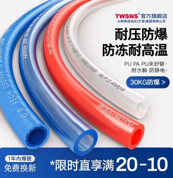 TWSNS Taishan Nais Air Compressor Hose: Explosion-Proof PU, Nylon High-Pressure Transparent Pneumatic Soft Tube (Size 8)