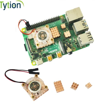 Development Board Cooling Fan Kit with RGB LED, Copper Base and Adhesive Heatsink