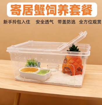 Hermit Crab Terrarium Box, Sesarma Crab Sand Crab Breeding Box, Hermit Crab Tank Kit, Desktop Pet Habitat