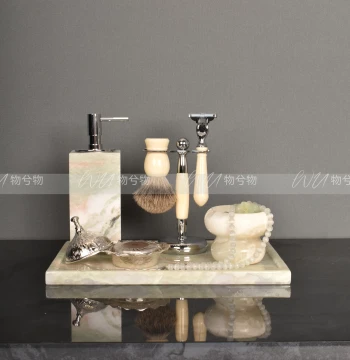 WU WUXIWU Modern Light Luxury Model Room Bathroom Countertop Shaving Set Lifelike Bathroom Decor Ornament
