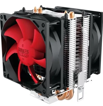 PCCooler Red Sea Mini 18 Edition Enhanced CPU Cooler with Heat Pipes, AMD Side-Blow Fan, Universal for Socket 1150