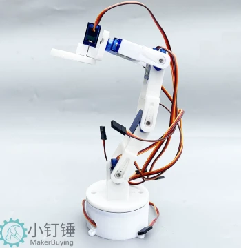 Six-Degree-of-Freedom 3D Printed White Six-Axis Robotic Arm DIY Robot Assembly for Arduino PS2