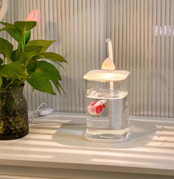 Betta Fish Special Tank High Transparency Small Lazy Person Landscaping Glass Desktop Dedicated Fish Tank Dormitory Night Light Internet Celebrity Gift