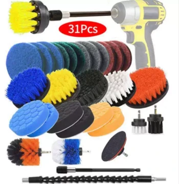 Factory Direct Cross-Border Hot Seller: 31-Piece Electric Drill Brush Set for Cleaning, Polishing, Grinding; Round Disc Tool Brushes