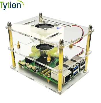 Raspberry Pi 5 Transparent Acrylic Case Multi-Board Stacking Rack with Fan