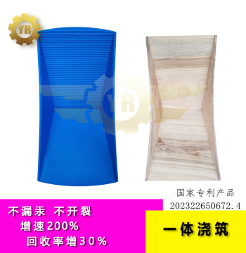 Rectangular Plastic-Steel Manual Gold Panning Pan Sieve Camphor Wood Gold Washing Basin Boat Rocking Mud/Sand Mortar Alluvial Gold Groove Gold Pan