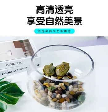Fish Tank Glass Round Office Desk Living Room Landscaping Home Small Fish Tank Mini Desktop Glass Round Turtle Tank