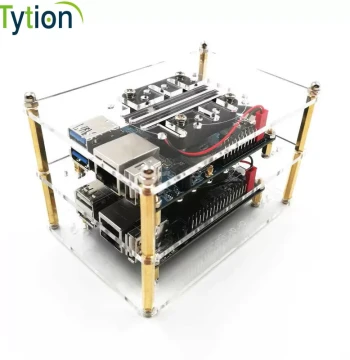 Development Board Case Transparent Acrylic with Large Cooling Fan