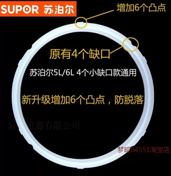 Sealing Ring Compatible with Supor Electric Pressure Cooker Models SY-50YC8101Q/50YC501Q/60YC8001Q/60YC05Q