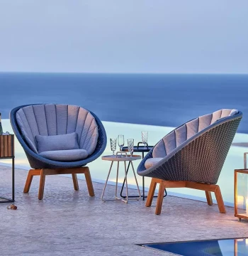 Nordic Outdoor Rattan and Teak Sofa Set with Leisure Tables and Chairs for Gardens, Courtyards, Terraces, and Balconies