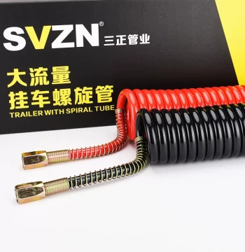 Sanzheng Original Truck and Semi-Trailer Spiral Connection Tube, Brake Air Line, Premium PU Spring Tube, Explosion-Proof and Anti-Freezing