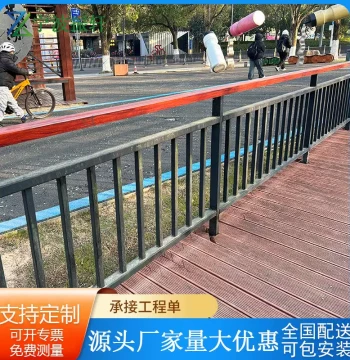 Park Riverside Rope Guardrail Bridge Crash Barrier 304 Stainless Steel River Landscape Wooden Handrail