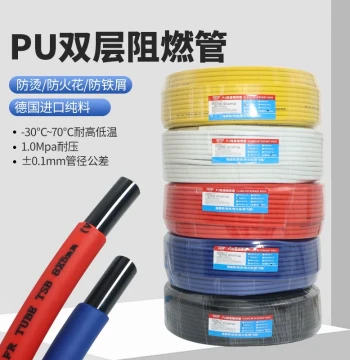 HOLID PU Double-Layer Flame-Retardant Tube High-Temperature Fire Spark Iron Chip Resistant TRBU/FRPU 6/8x5 Anti-Scald Welding Air Hose
