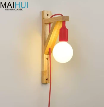 Nordic Wall Lamp, Japanese Minimalist Corridor Bedside Light, Hallway Natural Wood Corner Light, Chinese Modern Solid Wood Entrance Lamp