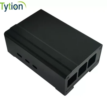 Aluminum Alloy Enclosure for Raspberry Pi 5 and 4B with Rail Mounting and Cooling Fan