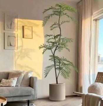 Jacaranda Artificial Tree Greenery Large Potted Plant Living Room High-End Light Luxury Biomimetic Plant Indoor Floor Decoration Ornament