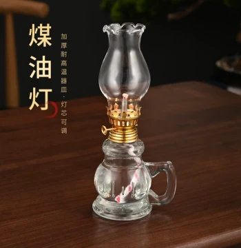 Vintage Kerosene Lamp, Traditional Water-Oil Lamp, Retro Stable Lantern, Butter Oil Lamp for Chaoshan Deity Worship, Long-Lasting Offering Lamp for Buddha Altars