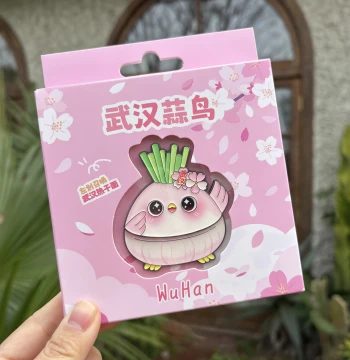 Premium Gift Box Wuhan Garlic Bird Metal Fridge Magnet - Swipe Left to Eat Hot Dry Noodles Souvenir Cultural Creative Gift
