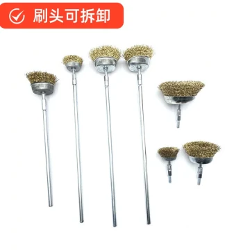 Extended M6 Threaded Bowl-Type Wire Wheel Brush for Drills and Grinders – Handle-Mounted Wood Sanding Head and Metal Rust Remover