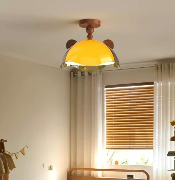 Mid-Century Modern Eggshell Lamp, Children's Room Light for Boys and Girls Bedroom, Retro Creative Cartoon Room Study Ceiling Light
