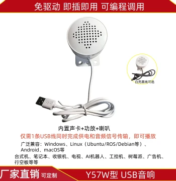 USB Mini Speaker Amplifier Horn White 3W Driver-Free