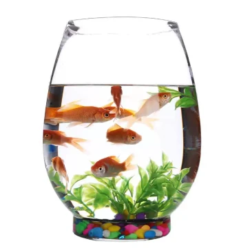 Fish Tank Transparent Glass Office Desk Creative Hydroponic Round Living Room Goldfish Small Turtle Mini Desktop Small Fish Tank